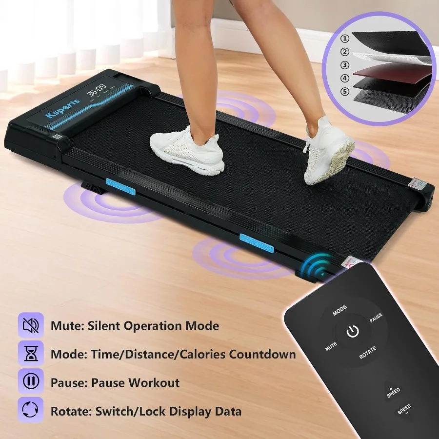 Folding Treadmill For Home Use 2.5HP Motor, Black Steel Frame, Foldable Design With Portable Wheels, Incline Function, Dual Dis