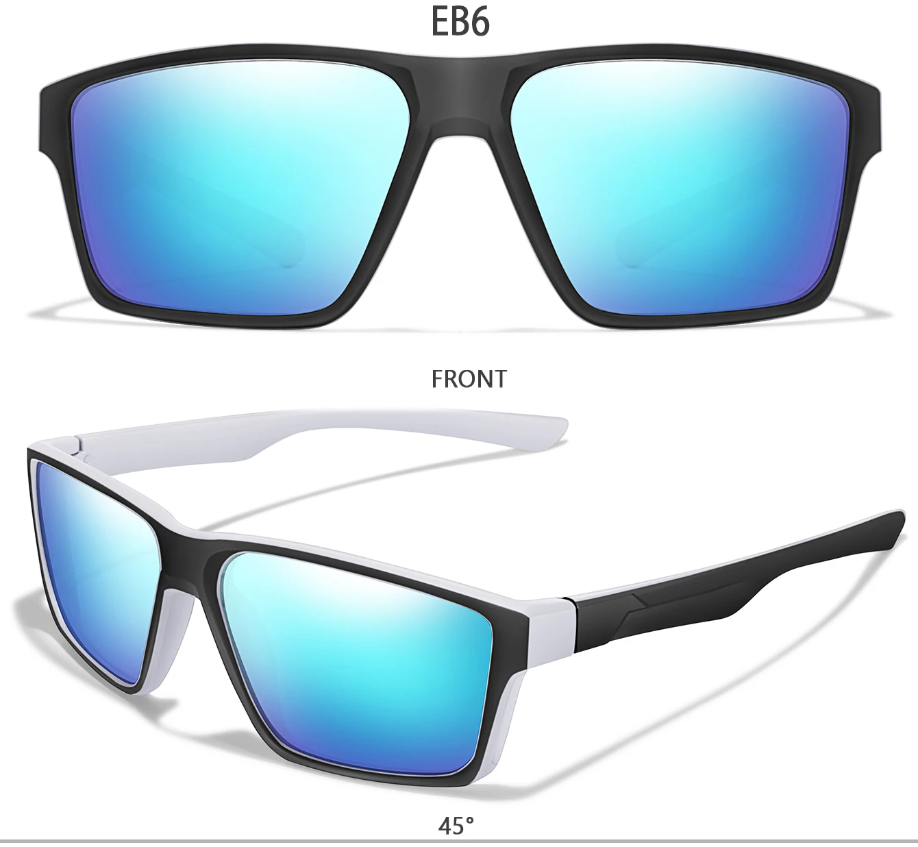 Polarisierte quadratische Sonnenbrille mit bunten Gläsern als Radfahren, Fahren, Wandern und Laufen, UV400-Brille für Männer, Frauen, Mädchen, Jungen, Festival – Detail 8