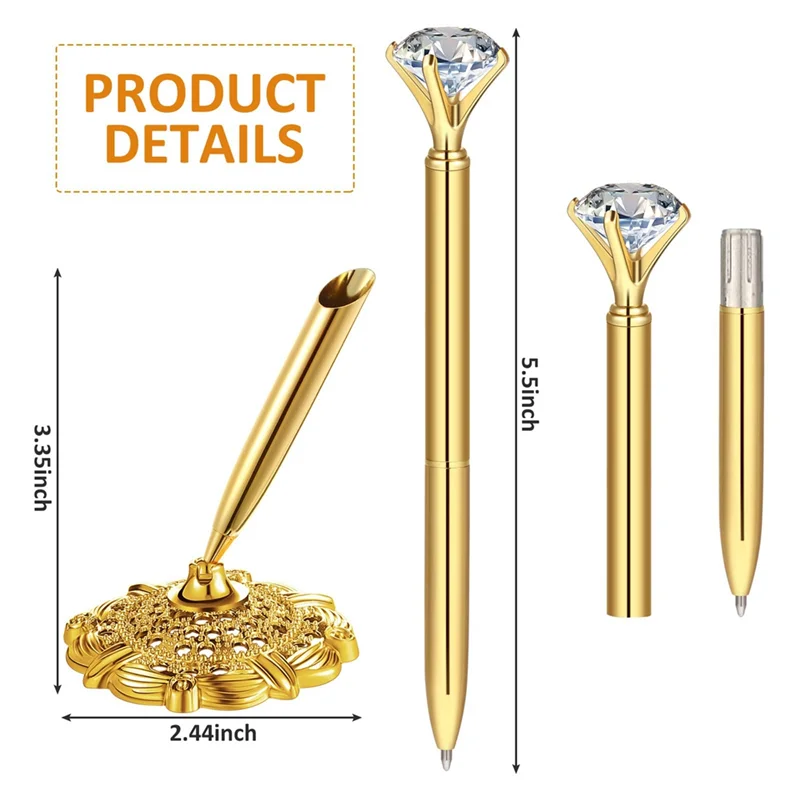 

ADEGBO-Improved Hollow Round Pen Holder Signing Pen Set for Wedding Guests Book