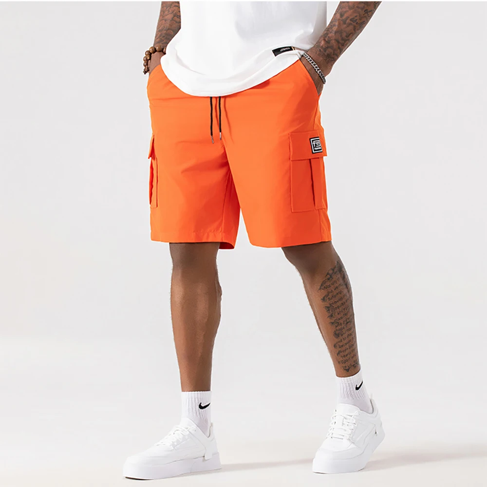 Мужские шорты-комбинезоны, рабочие брюки с несколькими карманами, летние быстросохнущие мужские шорты из ледяного шелка, незаменимые для повседневного спорта на открытом воздухе