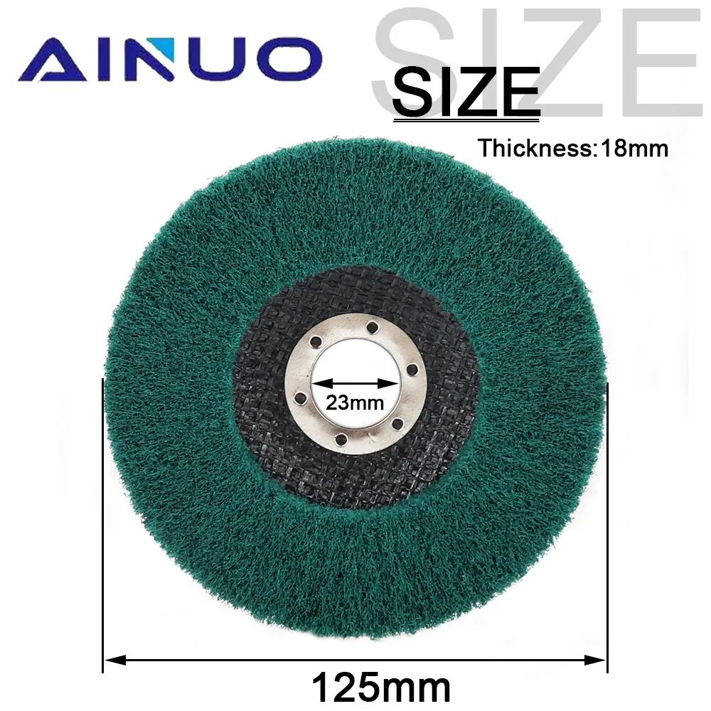 5inch Nylon Fiber Flap Polishing Wheel 125mm Non-woven Grinding Disc Scouring pad Buffing Wheel for Angle Grinder