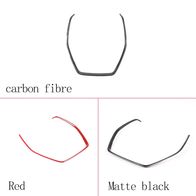 ABS Carbon fibe/Red For Subaru WRX 2021-2023 Car Central Control Air Outlet U-shaped Decorative Strip Sticker Car Accessories