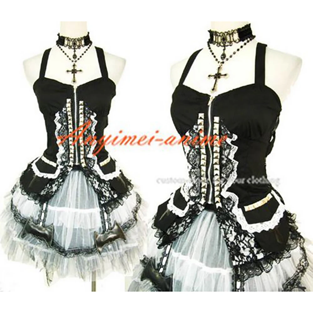 fondcosplay tripp Fashion Hiphop Gothic Lolita Punk Fashion black lace Dress Outfit Cosplay Costume CD/TV[CK611]