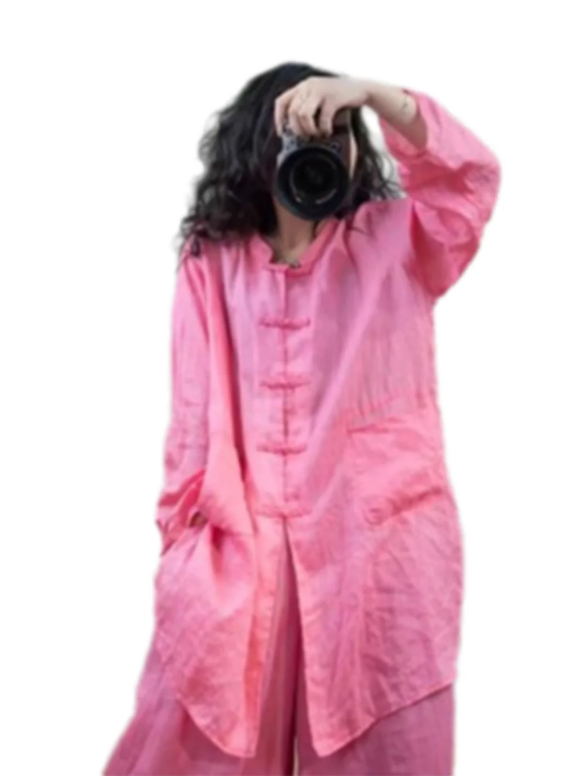 Nieuwe Chinese Sle Dames Linnen Irt Lente 2025, Vintage Nationale Sle Zen Cool Middellange Linnen Open Vest Top