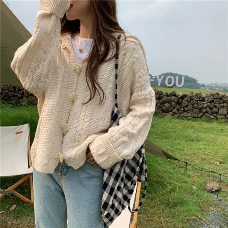 

New Autumn Women's Laziness Style Ins Thin Versatile Outerwear Short Sweater Knitted Cardigan Jacket