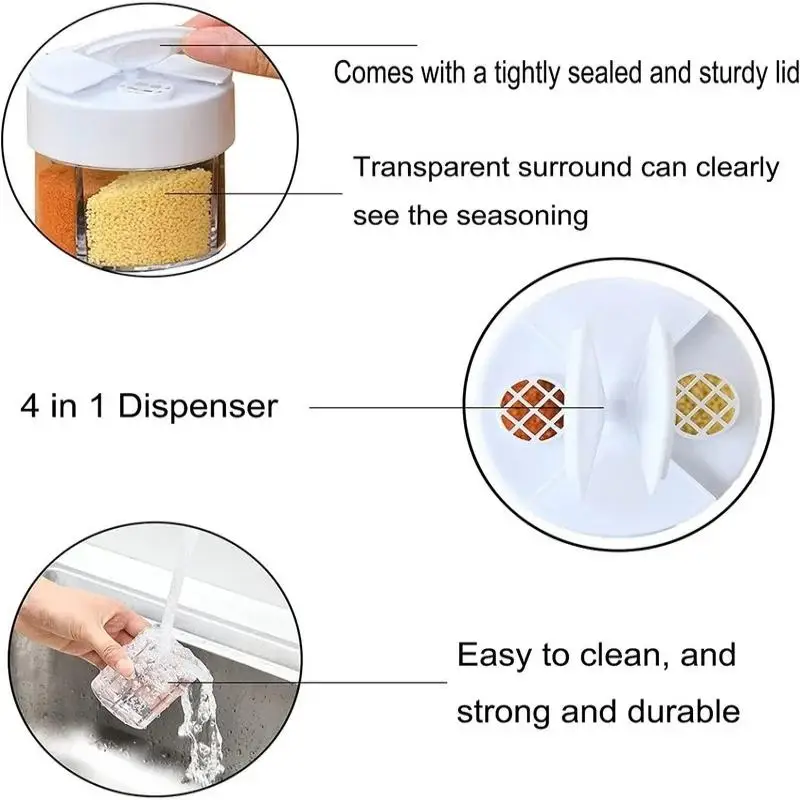 Seasoning Jar Plastic Spice Container Bottle Salt and Pepper Shaker Outdoor Camping BBQ Seasoning Container Kitchen Gadget Sets image 5