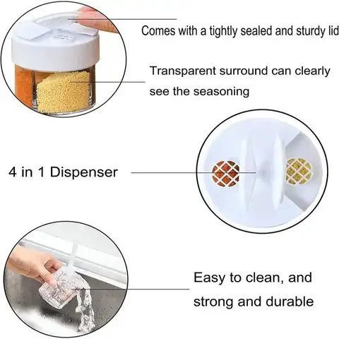 Kryddburk Plast Kryddbehållare Flaska Salt och Peppar Strös Utomhus Camping BBQ Kryddbehållare Kök Gadget Sets 8 best sales kryddset - №8