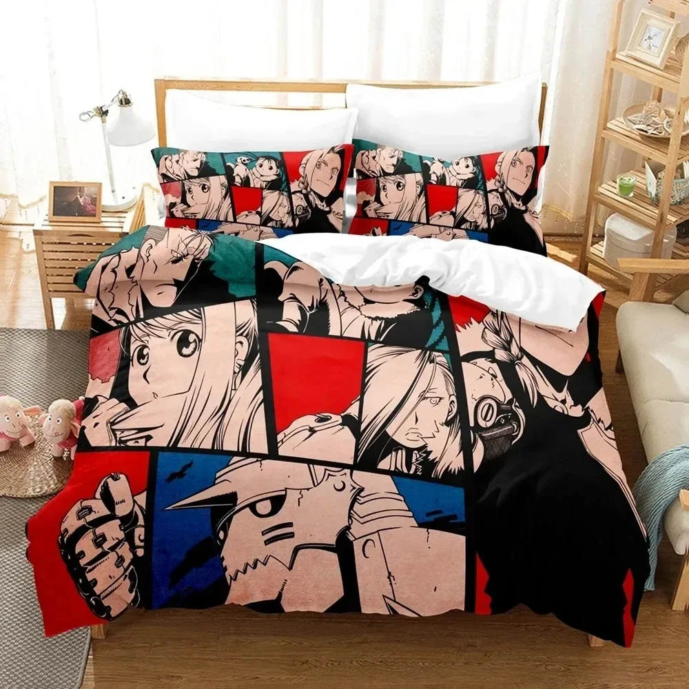 

3D FULLMETAL ALCHEMIST Bedding Sets Duvet Cover Set With Pillowcase Twin Full Queen King Bedclothes Bed Home textile