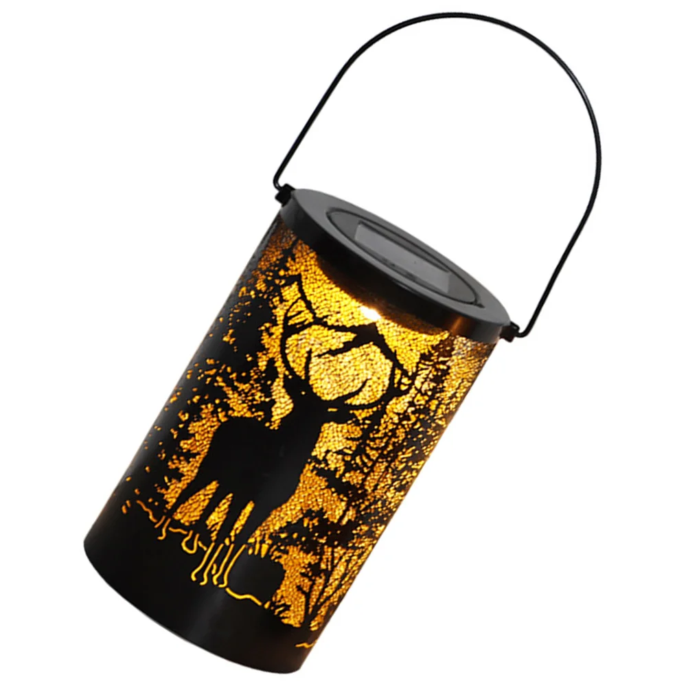 

Deer Lantern Solar Lantern Outdoor Decor Hanging Solar Lanterns Yard Garden Christmas Ornament Hollow Lighting