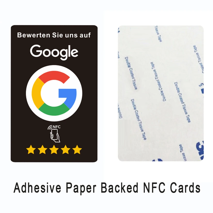 NFC Stand German Wording NFC-Enabled Google Reviews Cards Boost Your Business PVC Material Durable