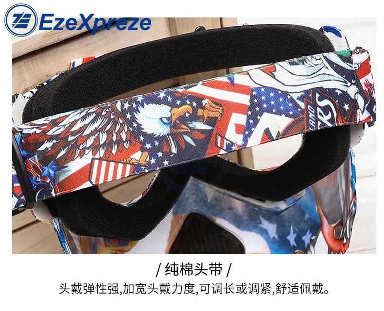 Ski Snowboard Motorcycle Windproof Cruiser Folding Goggles Glasses removable face mask cover For Biker Helmet with Mouth Filter