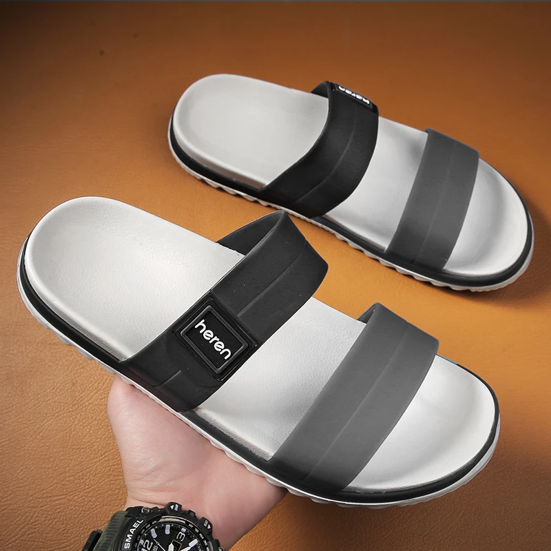 Men Fashion Soft Sole Eva Indoor Slides Thick Platform Bathroom Home Slippers Man Sandals 2023 Summer Non-Slip Flip Flops