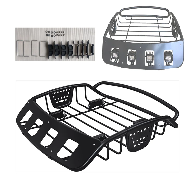 

Factory Sale Steel Car Roof Luggage Rack with hole for fog light 97*97cm