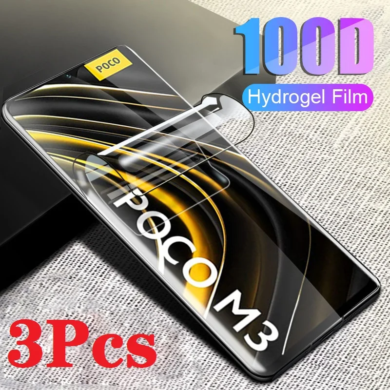 

3 шт. гидрогелевая пленка для Xiaomi Poco F1 F2 X3 NFC X4 M3 F3 GT M4 Pro Защитная пленка для экрана