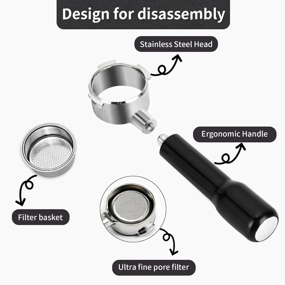 51mm ボトムレスポルタフィルター エスプレッソフィルターホルダー