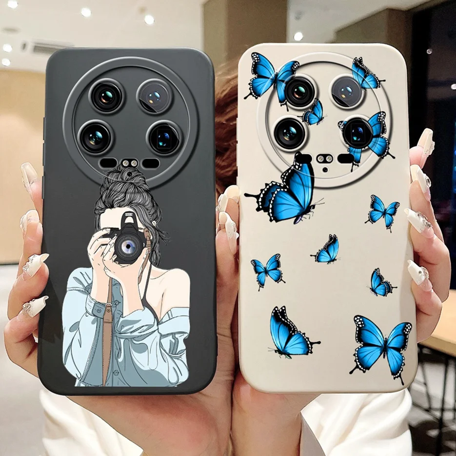 For Xiaomi 14 Ultra Case Mi 13 Ultra Pretty Girls Sunflower Cover Soft Silicone Case For Xiaomi Mi 14 Ultra 13Ultra 14Ultra Bags