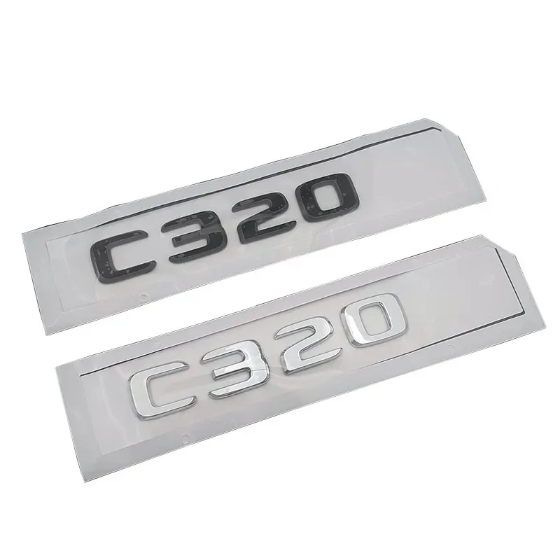 

ABS 3D Chrome Black Car Letters For Mercedes Benz C320 W205 W204 W203 Trunk Badge Sticker C 320 Emblem Logo Auto Accessories
