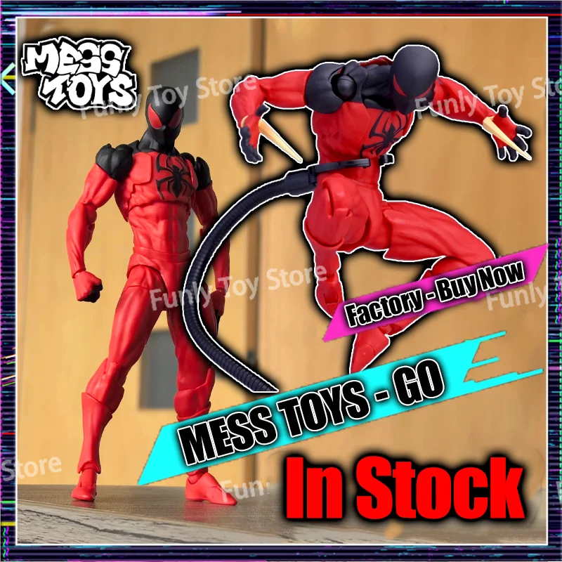 

In Stock Mess Toys Spider Man Scarlet Spider Kaine Parker Messtoys Spiderman Black Suit Symbiote Anime Action Figure Gift Toys