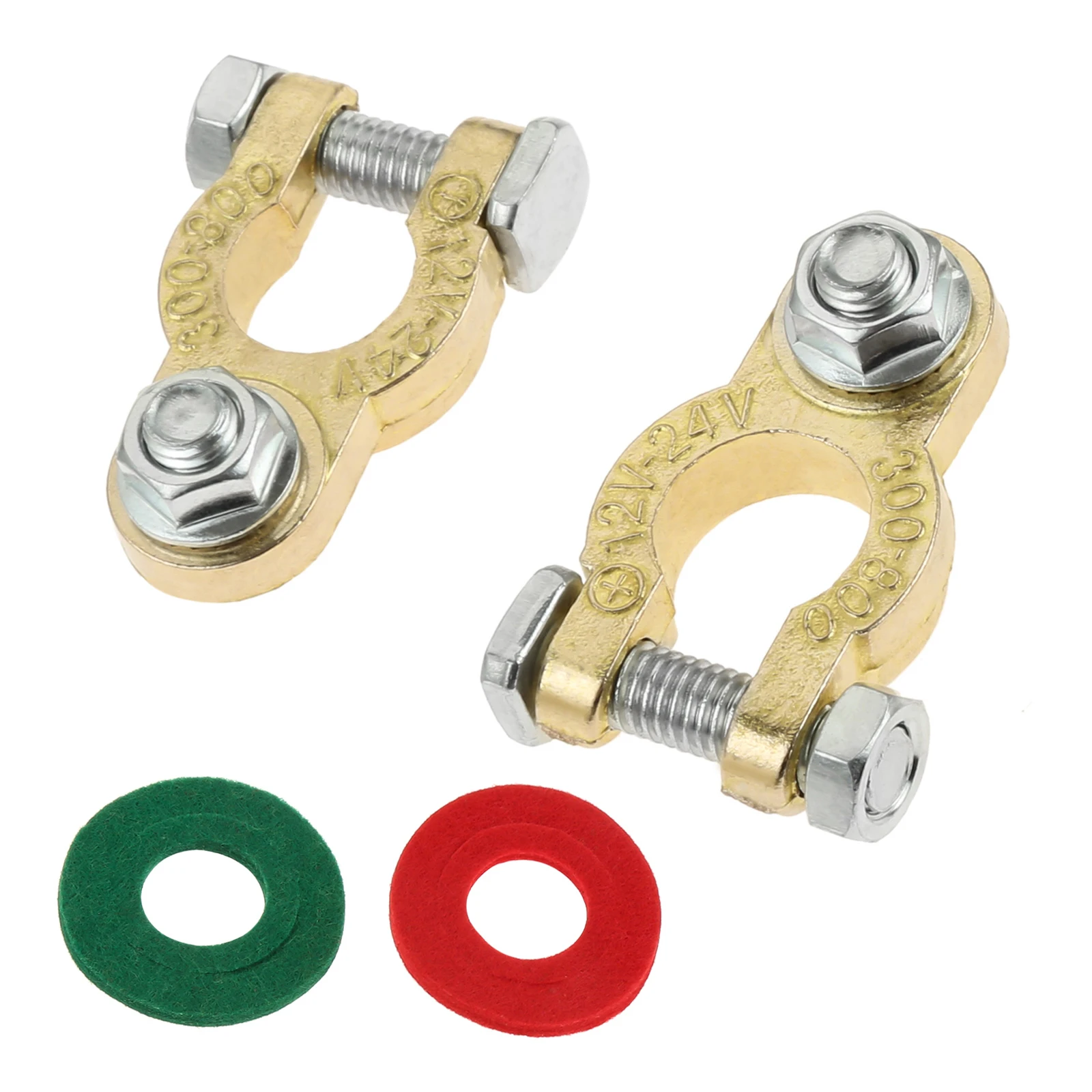2 Pcs Battery Terminals Positive and Negative Battery Terminal Clamp with Washers for Car RV Boat Quick Disconnect Battery