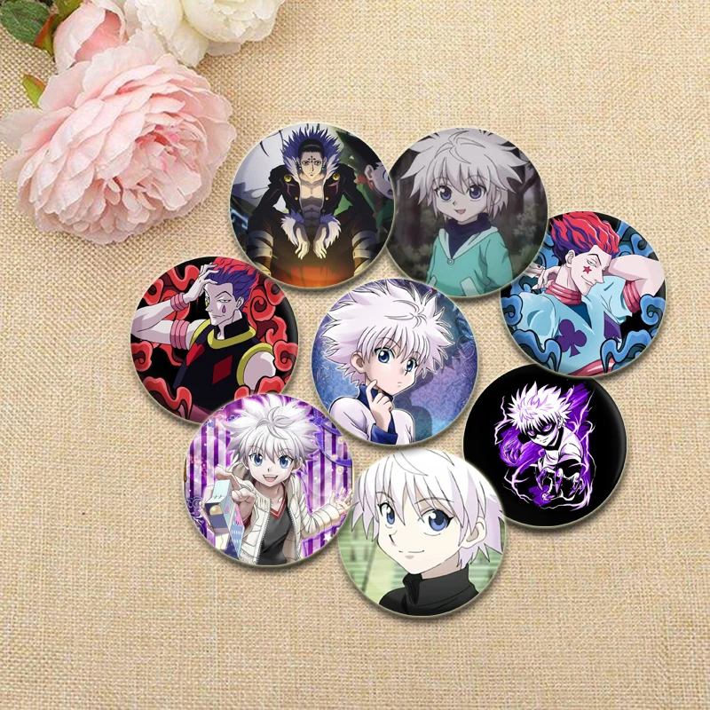 Gon Killua Kurapika Leorio, alfileres de dibujos animados, mochila, zapatos, accesorios de joyería, broches de Anime Hunter X Hunter, insignia hecha a mano para Cosplay