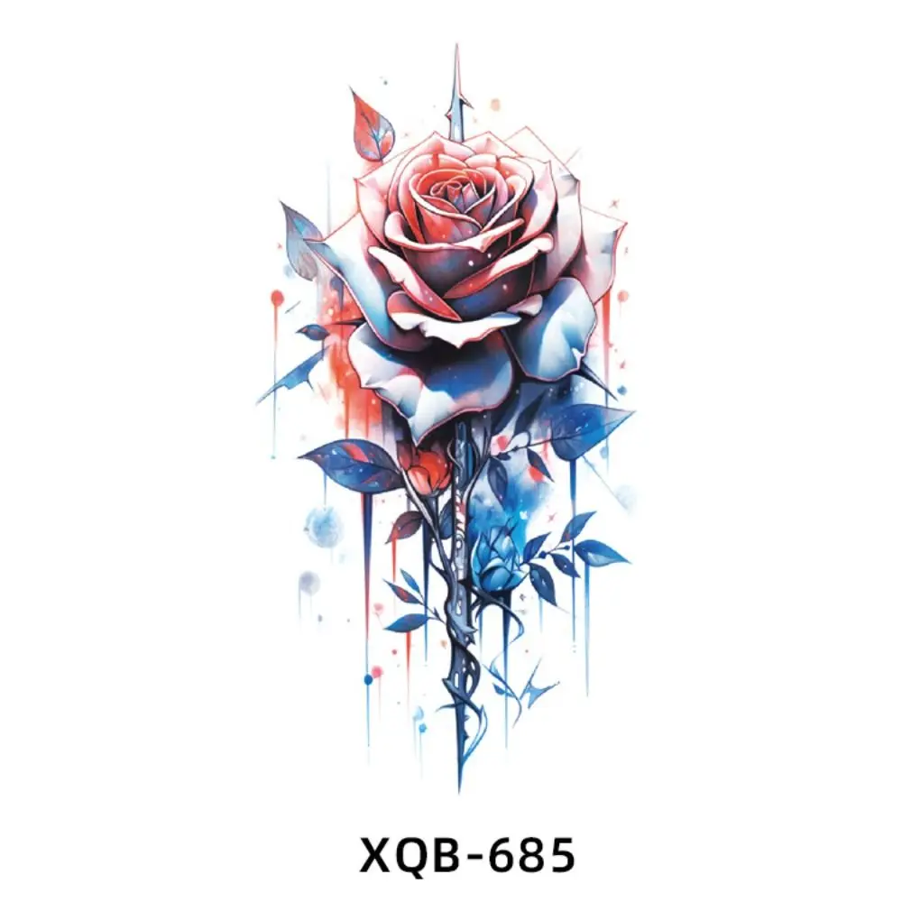 Colorful Temporary Tattoo Sticker Women Waterproof Floral Arm Tattoo Sticker Art Paint Rose Butterfly Arm