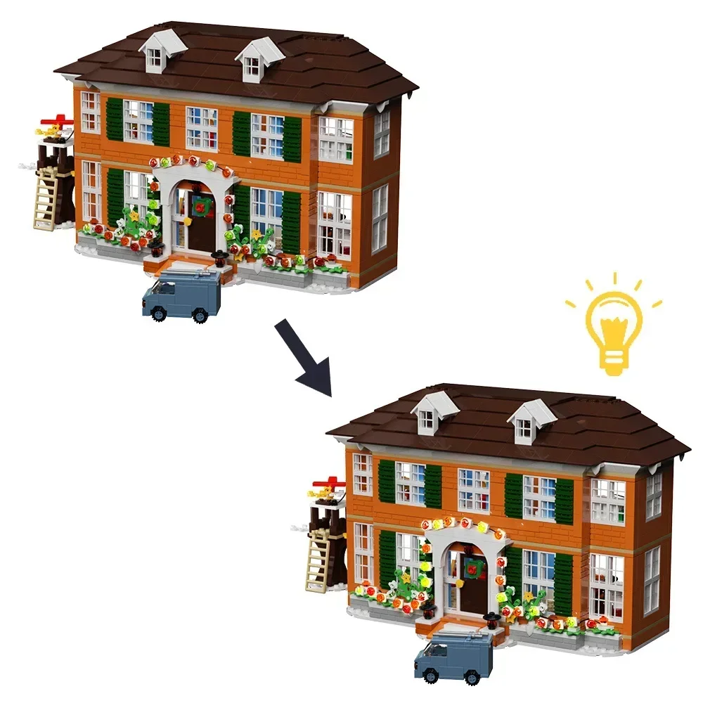 MOC Home Aloned Kevin Mccallister House Building Blocks Set Idee Cottage Foresta Cabina Modello Giocattoli Ragazzi e ragazze Regali di Natale