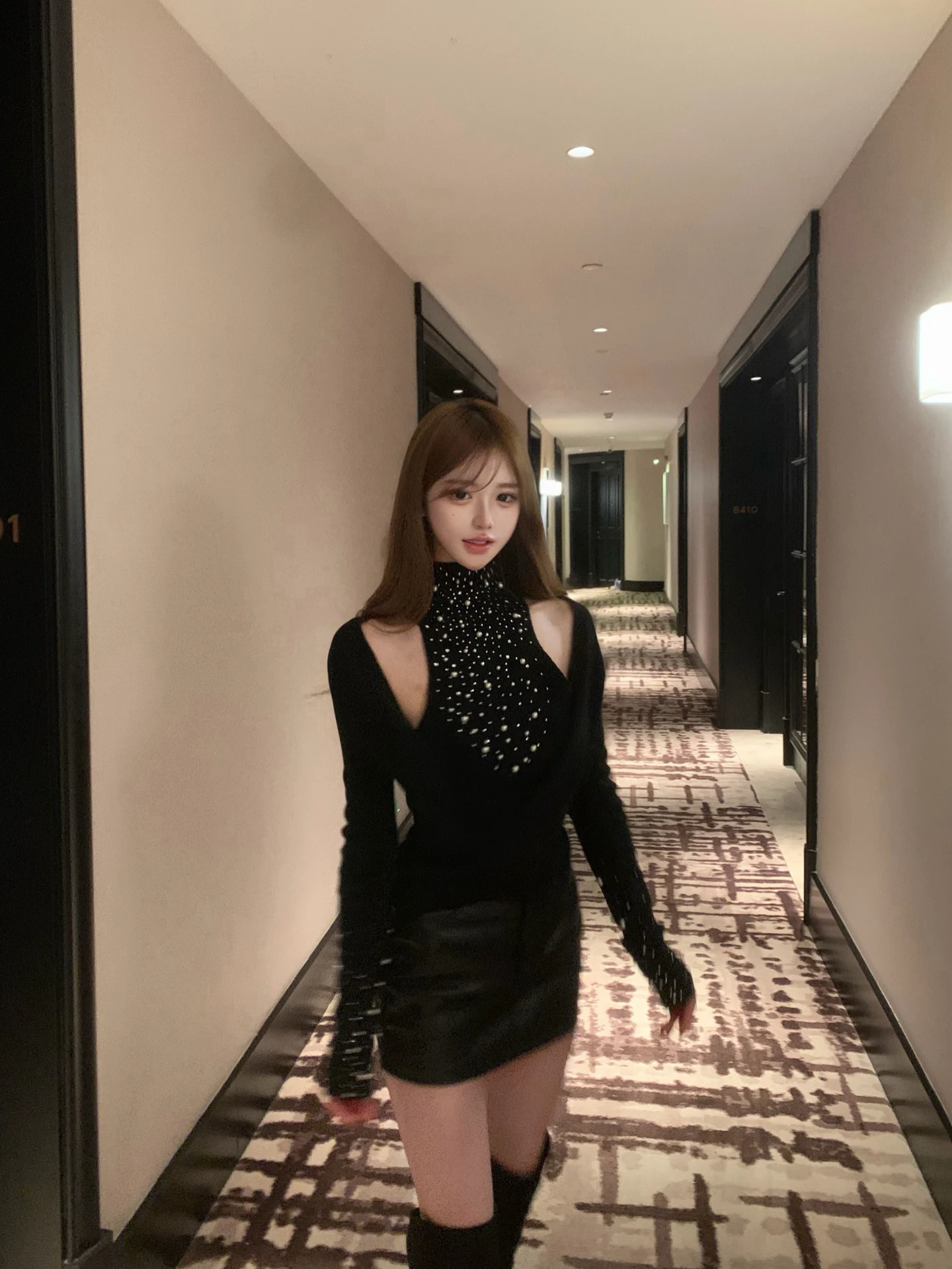 

M900 Autumn Winter Women's Faion Set Skirt Base irt Two-Piece Set Youthful Spicy Girl Ele Sle Four Seasons