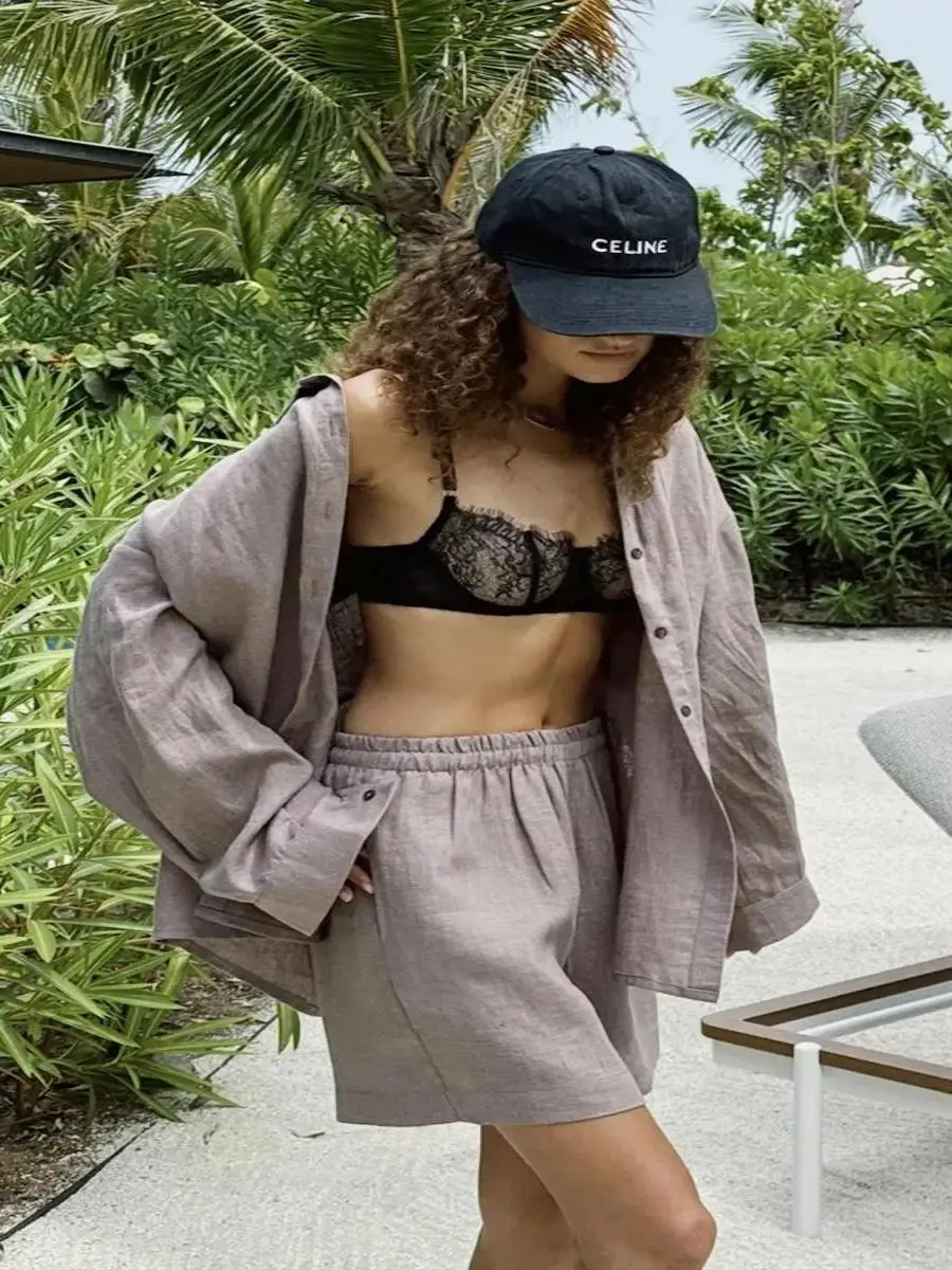 

Повседневный весенний комплект для отпуска: женская свободная рубашка с длинным рукавом и брюки с высокой талией из хлопка, модный костюм с воротником