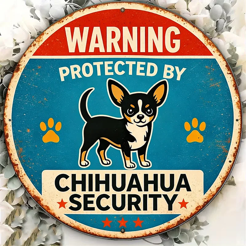 2D Flat Round Sign, Vintage Plaque with 