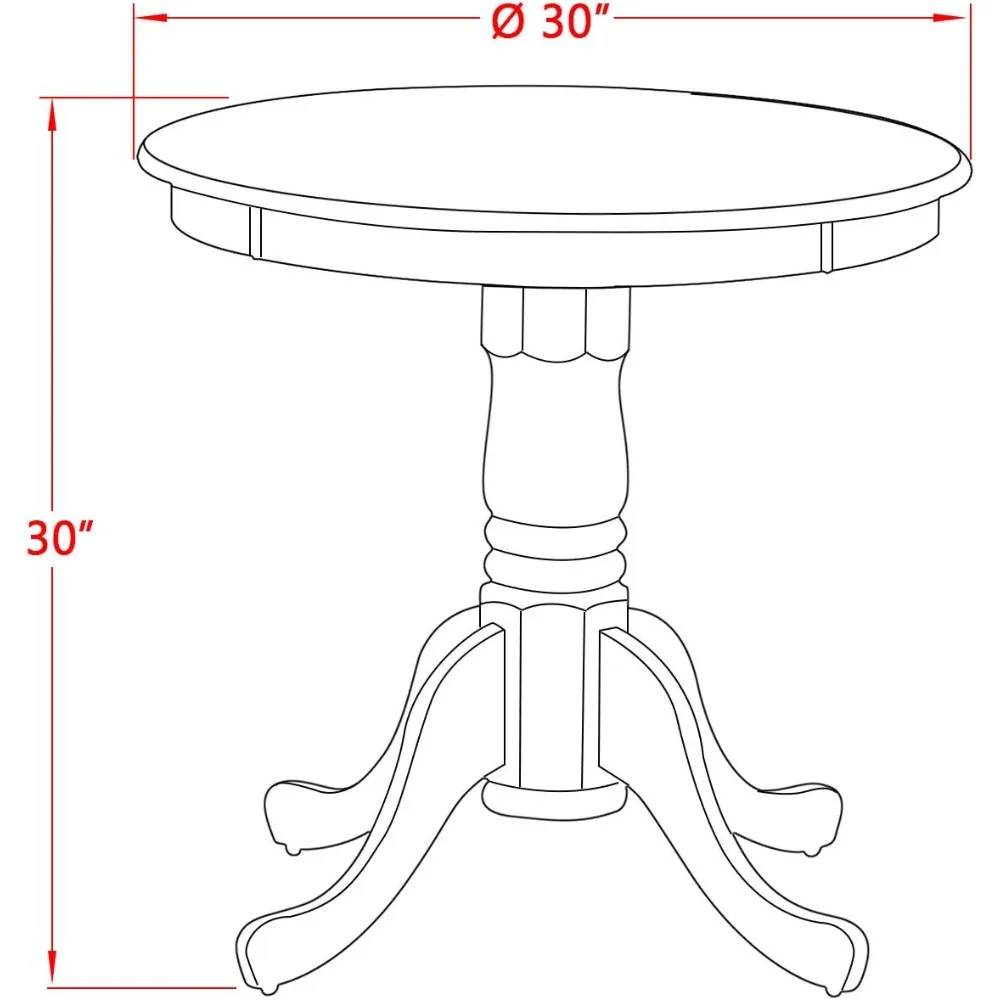 Offre spéciale-ensemble de meubles de salle à manger 3 pièces contient une table de cuisine ronde avec socle et 2 chaises de salle à manger, 30x30 pouces, chêne