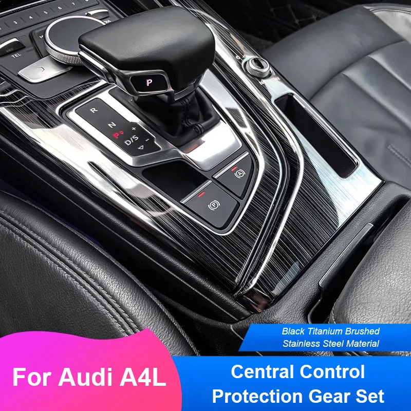 

Для Audi A4L A5 2017-2025 Автомобильная центральная консоль, панель шестерни, декоративная рамка, внутренняя шестерня из нержавеющей стали, полный комплект, декоративная отделка