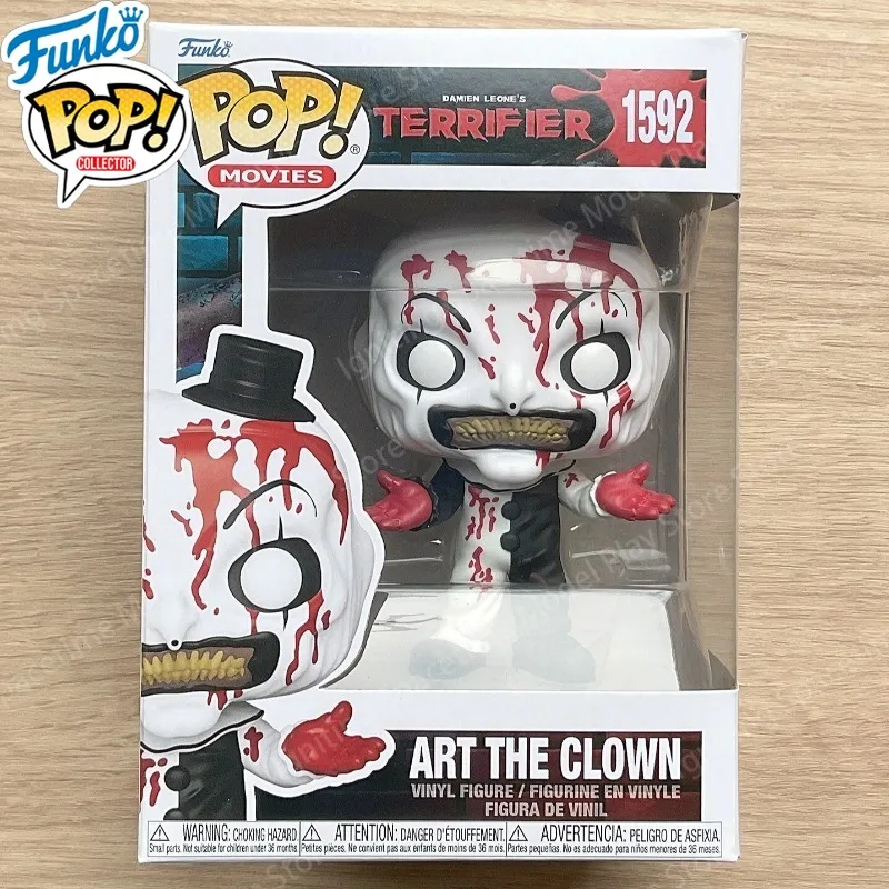 Funko Pop Bloody Art The Clown #1592 Terrifier Horror Movie Character Vinyl Figurine Collectible Model Home Decor Hobby Gift