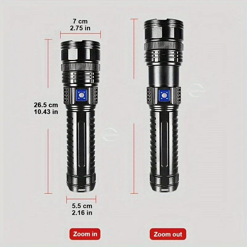 Built-in Battery Flash Light Emergency Spotlights 4km 10000LM 800W Most Powerful Led Flashlights Tactical 15000mah