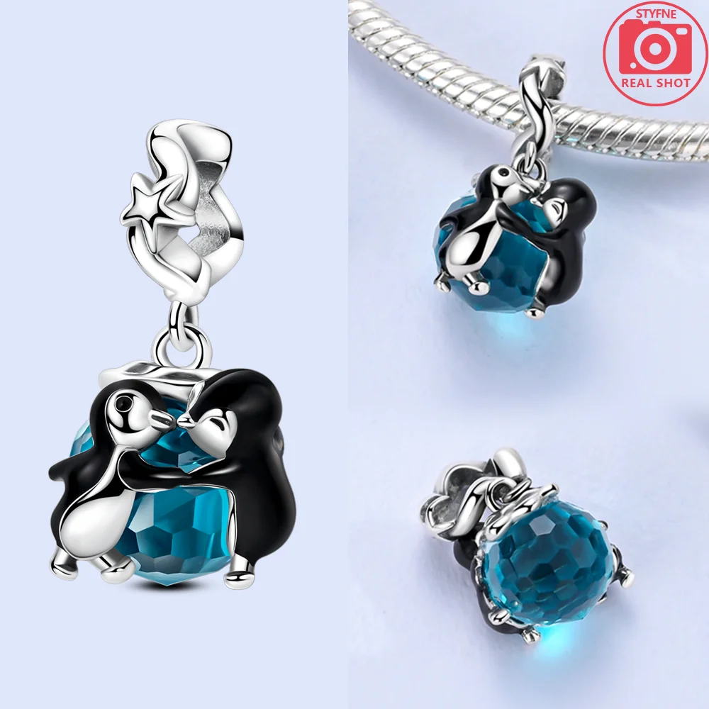 Witch Hat Penguin Cat Motorcycle Silver Plated Beads Original Charms Fit Bracelets Bag Keychain Charms Diy Women Gift Accessory