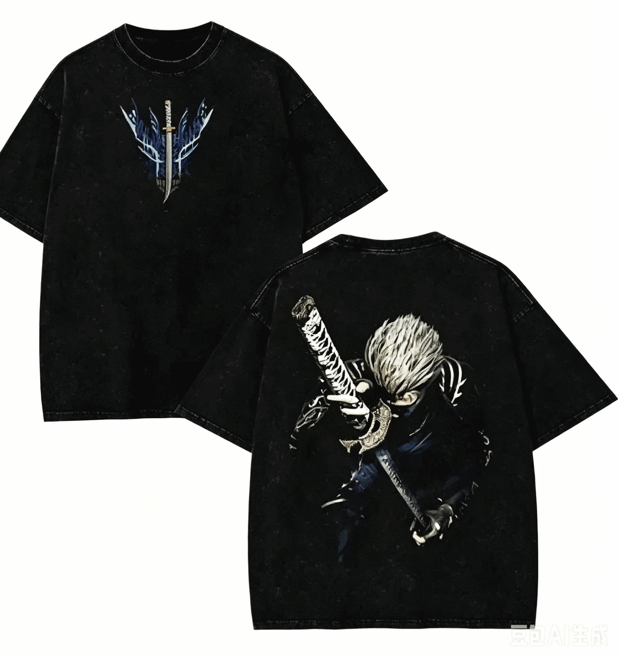 Devil May Cry Washed T-shirt Anime Lover Harajuku New Model Oversized Vintage Loose Streetwear Unisex high quality Couples gift