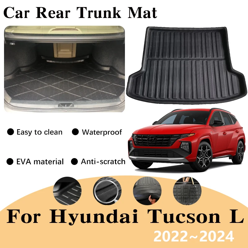 

Car EVA Rear Trunk Mats For Hyundai Tucson NX4 2022 2023 2024 LWB Anti-dirty Trunk Waterproof Carpet Storage Pad Rug Accessories