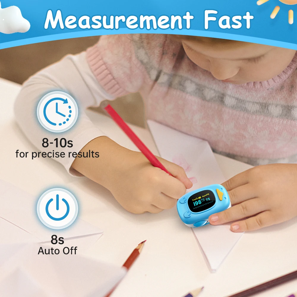 HealthTree Baby Pulse Oximeter Pediatric Oximetro De Dedo Pulsioximetro for Kid Child Children Night OLED Screen Health Care