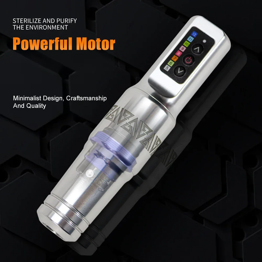 전문 문신가와 초보자를 위한 새로운 무선 문신 기계 1400mAh 배터리 로터리 카트리지 문신 펜 문신 총