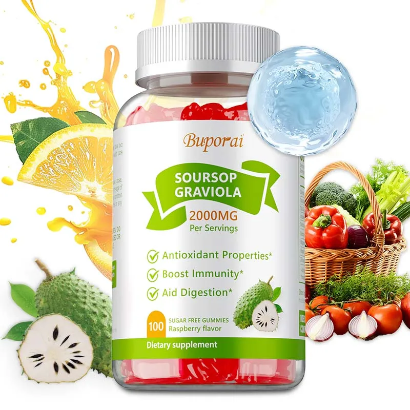 

Soursop Graviola Gummies 2000Mg - Antioxidant, Promotes Cell Regeneration & Repair, Enhances Immunity, Non-GMO