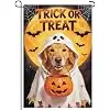 12 x 18 Inches Halloween Dog Garden Flag Decorations - Double Sided Vertical Burlap Trick or Treat Ghost Dog Pumpkin Printed llz