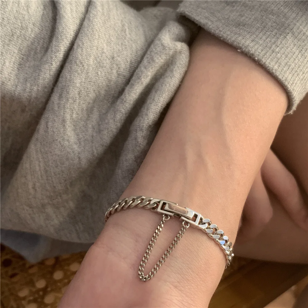 QMCOCO Silver Color Zircon Irregular Geometric Hollow Out Chain Bracelet For Women Daily Gatherings Fashion Jewelry Gifts
