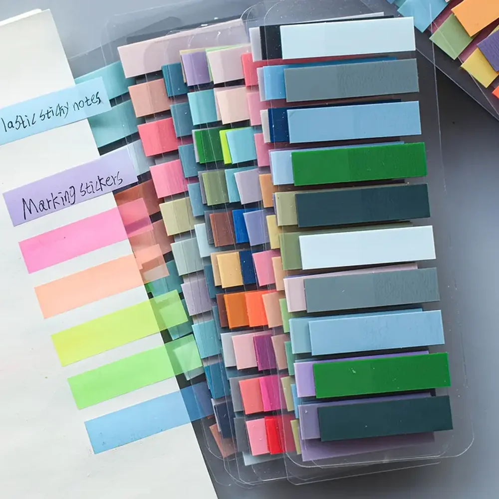 1000/2000 Sheets Stickers Transparent Index Creative Memo Pads Stationery Self-Adhesive Posted It Sticky Note Pads,Random Colors