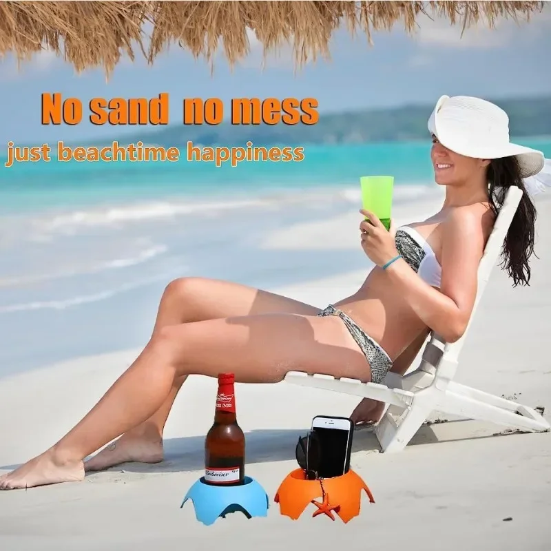 

Outdoor Beach Cup Holder Beach Camping Plastic Shelf Beach Cup Holder Portable Cup Holder Camping Style Outdoor Products