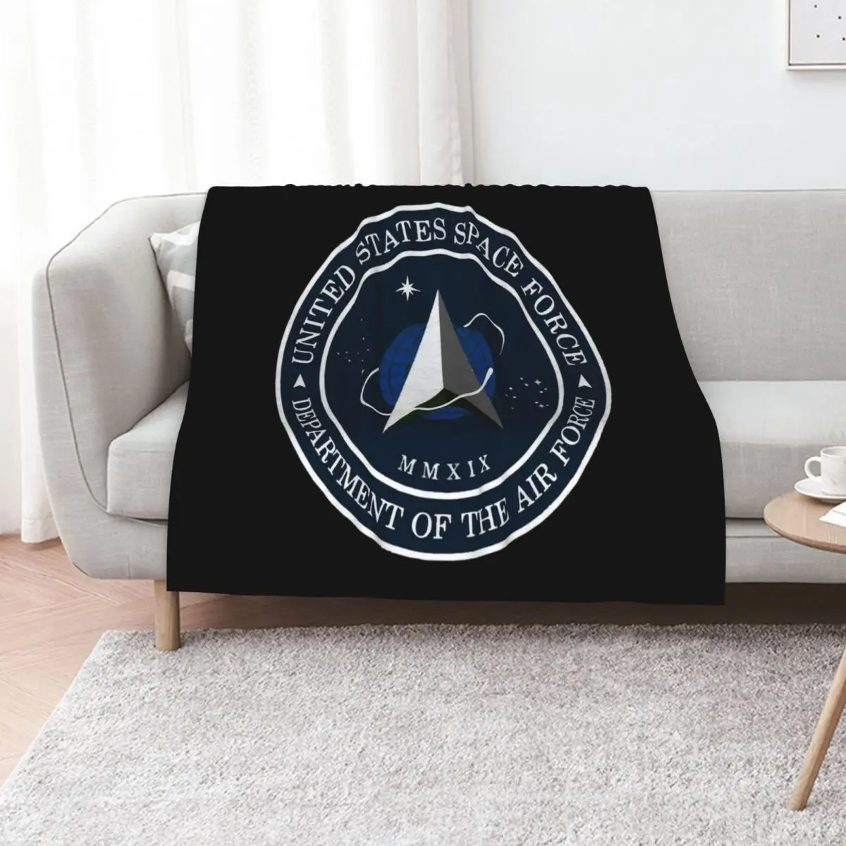 

Space Force Insignia, From Official USSF Seal, Logo Throw Blanket Sofas Thermals For Travel Flannel Giant Sofa Blankets
