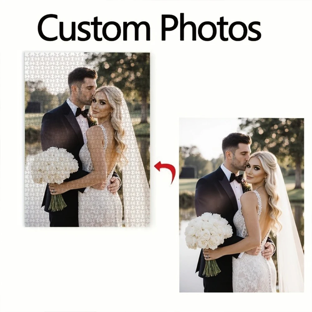 35/300/500/1068pcs Personalized Custom Photo Puzzle Wedding Photos Funny Adult Leisure Toys Gift
