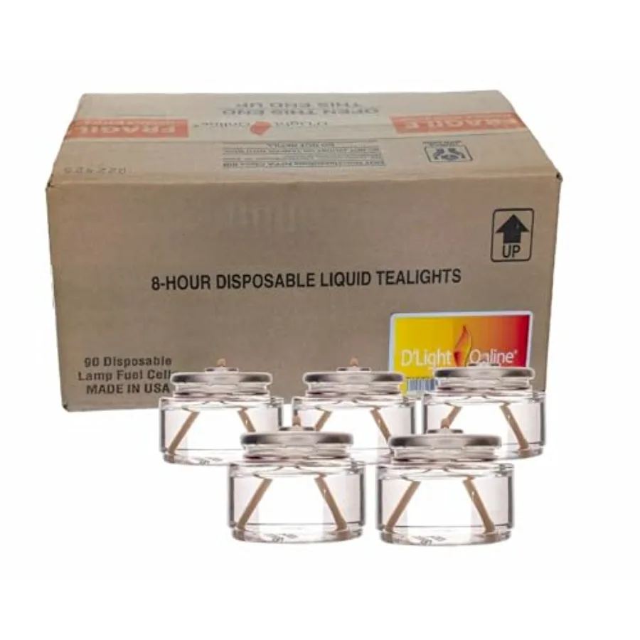 HD8-90 Liquid Wax Disposable Clear 8 Hour Liquid Tealight Fuel Cell Oil Candle Cartridge Disposable Liquid Paraffin Smokeless O