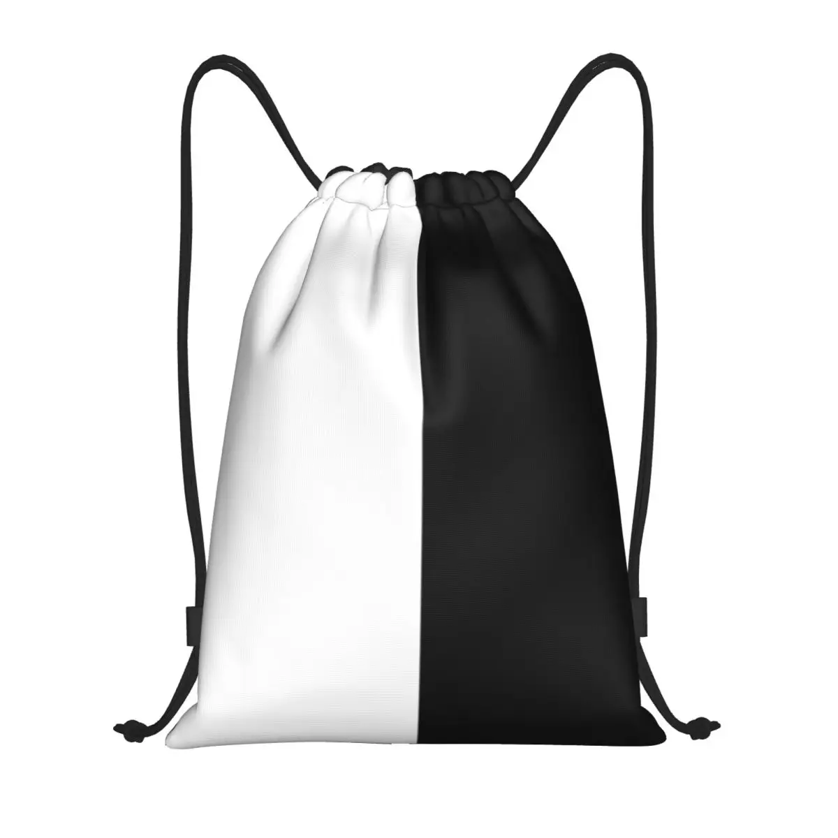 Sac à dos semi-blanc et noir avec cordon de proximité, sac à dos de voyage, sac de rangement GT, fourre-tout de plage pour adolescents, sac à chaussures de sport scolaire