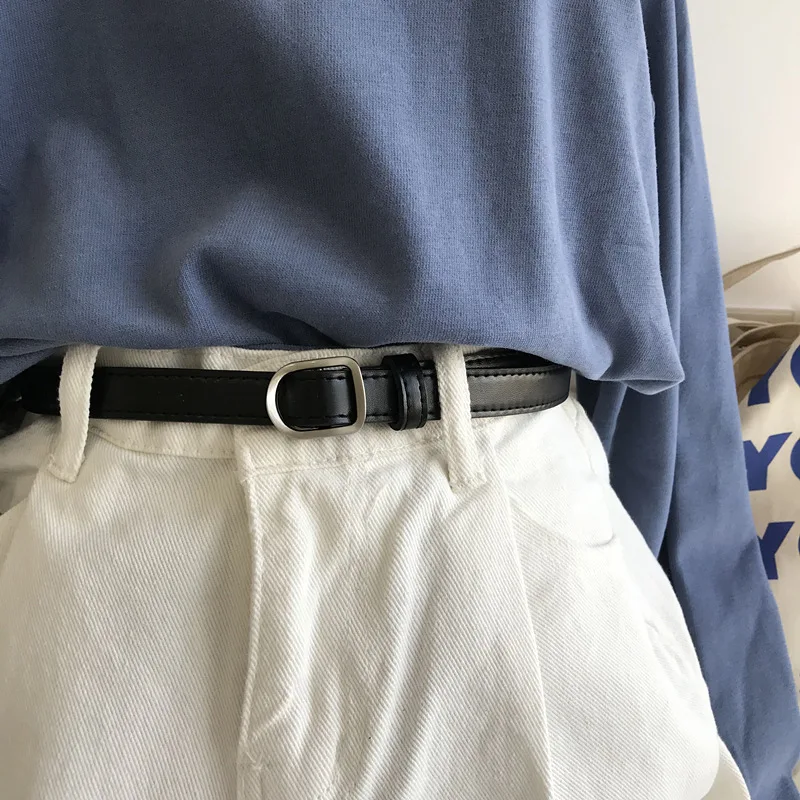 Fashionable Smooth Buckle Holeless Decorative Belt for Women Trendy Versatile Belt No Punching Required Durable Alloy Buckle