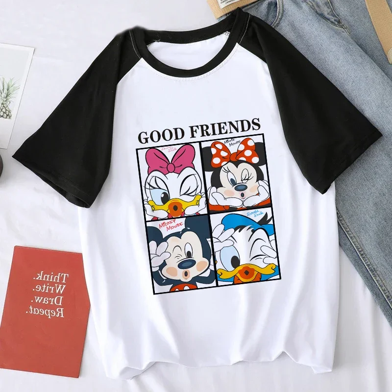 T-shirt Minnie Disney pour enfants, vêtements vintage décontractés, haut pour femme, dessins animés animés, Kawaii, Y2K, années 90