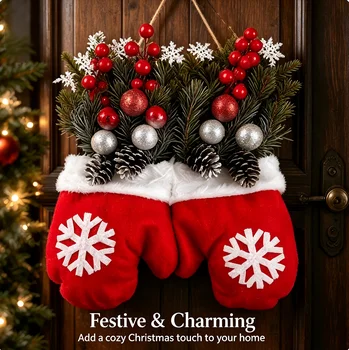 Christmas Mitten Stocking Decor 1